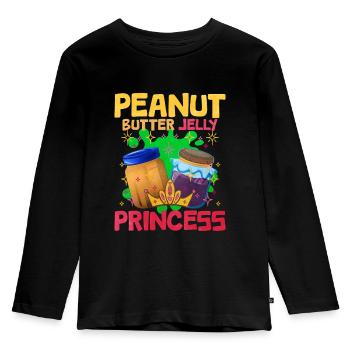 Gelee Erdnussbutter - Kinder Premium Bio Langarmshirt - Schwarz - Vorne - AI Model Kid Male (0cm)