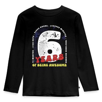 6 Years Birthday Months Days Hours Minutes - Kids' Premium Longsleeve Shirt - black - Front - AI Model Kid Male (0cm)