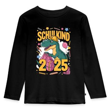 Schulkind 2025 Einschulung Schulanfang - Kinder Premium Bio Langarmshirt - Schwarz - Vorne - AI Model Kid Male (0cm)