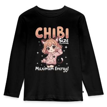 Anime Chibi Kawaii - Kinder Premium Bio Langarmshirt - Schwarz - Vorne - AI Model Kid Male (0cm)