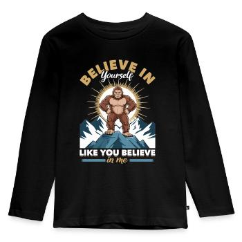 Bigfoot Sasquatch - Kids' Premium Longsleeve Shirt - black - Front - AI Model Kid Male (0cm)