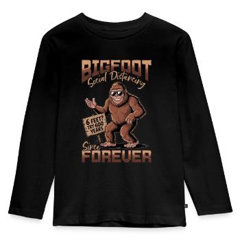 Bigfoot Sasquatch - Kids' Premium Longsleeve Shirt - black - Front - AI Model Kid Male (0cm)