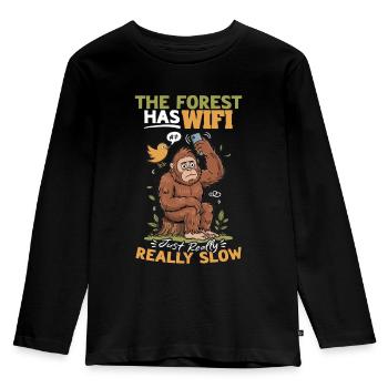 Bigfoot Sasquatch - Kids' Premium Longsleeve Shirt - black - Front - AI Model Kid Male (0cm)