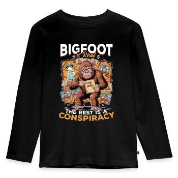 Bigfoot Sasquatch - Kids' Premium Longsleeve Shirt - black - Front - AI Model Kid Male (0cm)