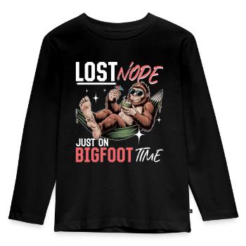 Bigfoot Sasquatch - Kids' Premium Longsleeve Shirt - black - Front - AI Model Kid Male (0cm)