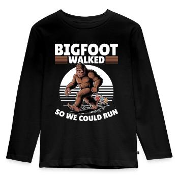 Bigfoot Sasquatch - Kids' Premium Longsleeve Shirt - black - Front - AI Model Kid Male (0cm)