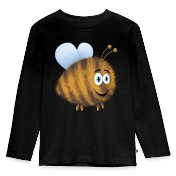 Funny bumblebee - Kids' Premium Longsleeve Shirt - black - Front - AI Model Kid Male (0cm)
