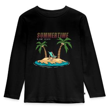 Summertime Miami Beach Vacation - Kids' Premium Longsleeve Shirt - black - Front - AI Model Kid Male (0cm)