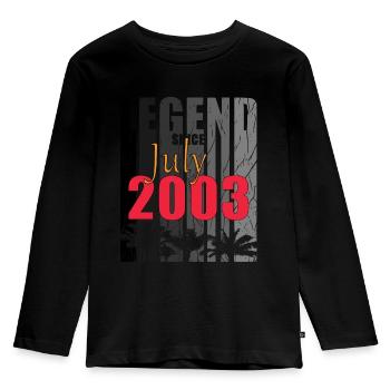 Baujahr 2003 Juli geboren Geschenkidee - Kinder Premium Bio Langarmshirt - Schwarz - Vorne - AI Model Kid Male (0cm)