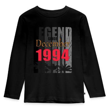 Vintage Geschenkidee geboren Dezember 1994 - Kinder Premium Bio Langarmshirt - Schwarz - Vorne - AI Model Kid Male (0cm)