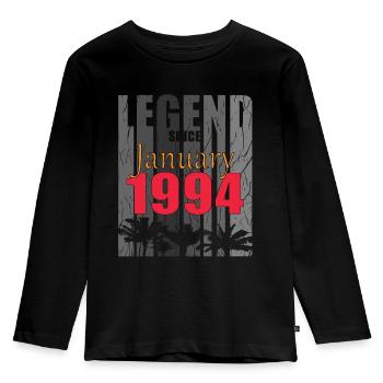 Vintage Geschenkidee geboren Januar 1994 - Kinder Premium Bio Langarmshirt - Schwarz - Vorne - AI Model Kid Male (0cm)