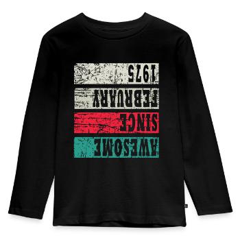 Fantástico desde 1975 cumpleaños - Camiseta ecológica prémium de manga larga para niños - negro - delante - AI Model Kid Male (0cm)