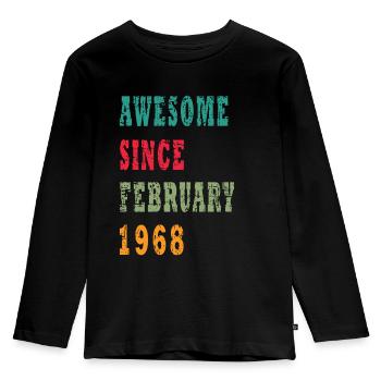 55 years old, birth verdict - Kids' Premium Longsleeve Shirt - black - Front - AI Model Kid Male (0cm)