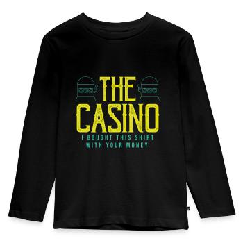 Casino Jackpot Spieler Kasino - Kinder Premium Bio Langarmshirt - Schwarz - Vorne - AI Model Kid Male (0cm)