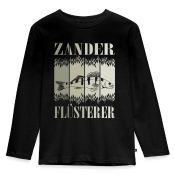 Zander Flüsterer - Kinder Premium Bio Langarmshirt - Schwarz - Vorne - AI Model Kid Male (0cm)