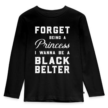 Karate fighter - Kids' Premium Longsleeve Shirt - black - Front - AI Model Kid Male (0cm)