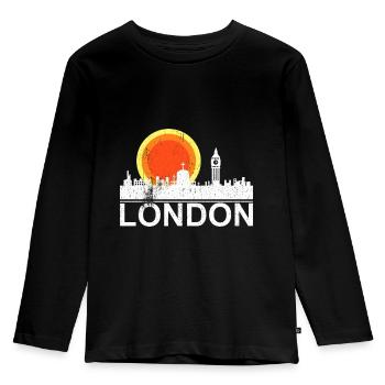 London Big Ben Skyline Sunset - Kids' Premium Longsleeve Shirt - black - Front - AI Model Kid Male (0cm)