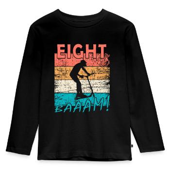 Scooter Stuntscooter 8. Geburtstag 8 - Kinder Premium Bio Langarmshirt - Schwarz - Vorne - AI Model Kid Male (0cm)