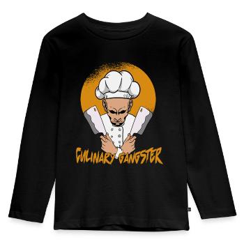 Chef Chef Chef Sayings Cooking Saying - Kids' Premium Longsleeve Shirt - black - Front - AI Model Kid Male (0cm)