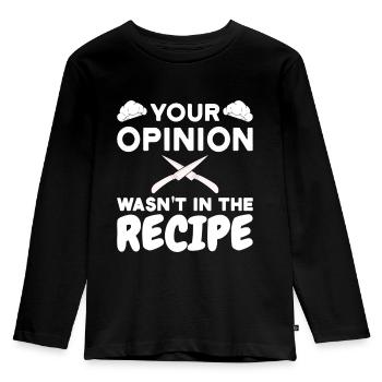 Chef Chef Cooking Saying - Kids' Premium Longsleeve Shirt - black - Front - AI Model Kid Male (0cm)