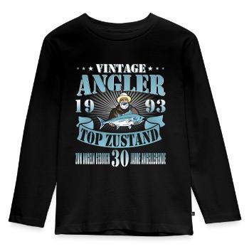 Geschenk zum 30 Geburtstag 30 Jahre 30er Angler - Kinder Premium Bio Langarmshirt - Schwarz - Vorne - AI Model Kid Male (0cm)
