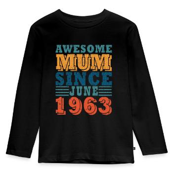 Mother: June 1963 Born - Kids' Premium Longsleeve Shirt - black - Front - AI Model Kid Male (0cm)