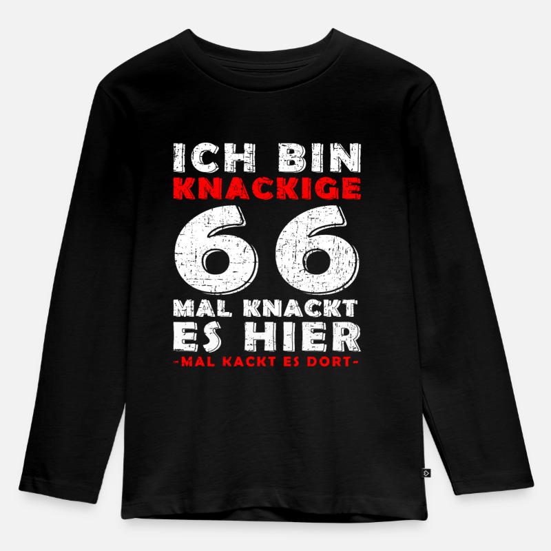 66 Geburtstag 66 Jahre Geburtstag Geschenk-Idee - Kinder Premium Bio Langarmshirt - Schwarz