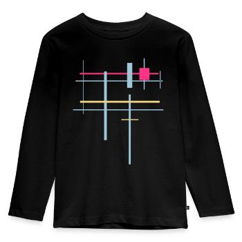 Arrière-plan Vecteur minimal Abstrait - T-shirt manches longues Premium Enfant - noir - Devant - AI Model Kid Male (0cm)