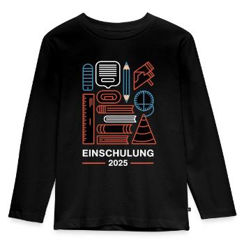School enrolment 2025 Primary school Start of school - Kids' Premium Longsleeve Shirt - black - Front - AI Model Kid Male (0cm)