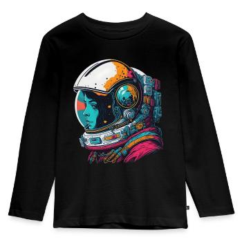 Abstract astronaut in space - Kids' Premium Longsleeve Shirt - black - Front - AI Model Kid Male (0cm)