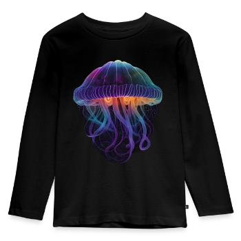 Galaxy Jellyfish - Kids' Premium Longsleeve Shirt - black - Front - AI Model Kid Male (0cm)