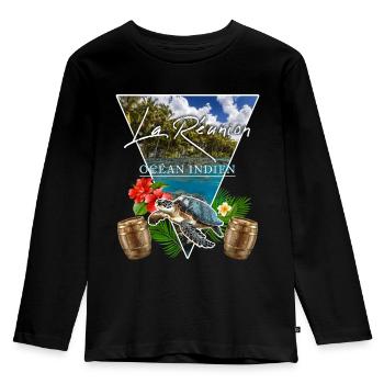 La Réunion Plage Et Paradis Océan indien - T-shirt manches longues Premium Enfant - noir - Devant - AI Model Kid Male (0cm)