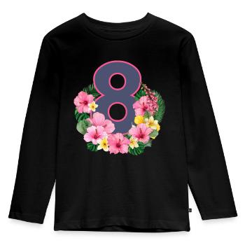 Summer birthday girls 8 - Kids' Premium Longsleeve Shirt - black - Front - AI Model Kid Male (0cm)