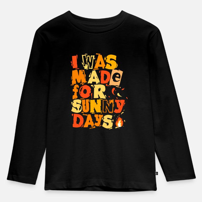 Sonnenschein und Sonnenkind - Kinder Premium Bio Langarmshirt - Schwarz