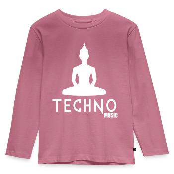 Musique techno - T-shirt manches longues Premium Enfant - mauve - Devant - AI Model Kid Female (0cm)
