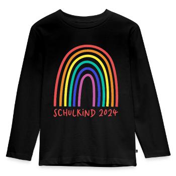 Schulkind 2024 rot - Kinder Premium Bio Langarmshirt - Schwarz - Vorne - AI Model Kid Male (0cm)
