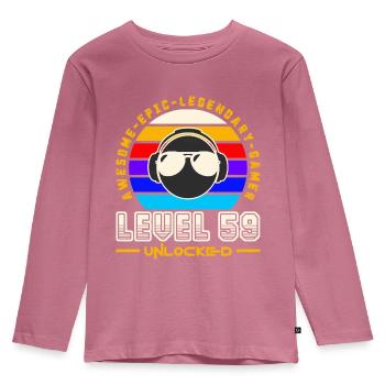 Stufe 59 - Kinder Premium Bio Langarmshirt - Mauve - Vorne - AI Model Kid Female (0cm)