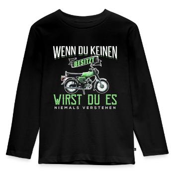 "Wenn Du kein Besitzt" T-Shirt I Simson-S51 - Kinder Premium Bio Langarmshirt - Schwarz - Vorne - AI Model Kid Male (0cm)