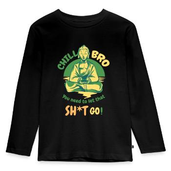 Méditation - T-shirt manches longues Premium Enfant - noir - Devant - AI Model Kid Male (0cm)