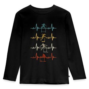 Hurdling Hurdle Runner Athletics Track and Field - Kids' Premium Longsleeve Shirt - black - Front - AI Model Kid Male (0cm)