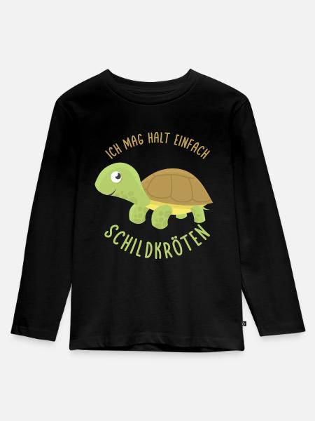 Schildkröten - Kinder Premium Bio Langarmshirt - Schwarz