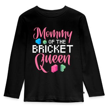 Mommy of the bricket queen - Kinder Premium Bio Langarmshirt - Schwarz - Vorne - AI Model Kid Male (0cm)