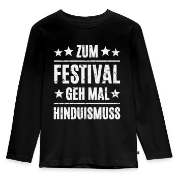 Festival Hinduismus - Kinder Premium Bio Langarmshirt - Schwarz - Vorne - AI Model Kid Male (0cm)