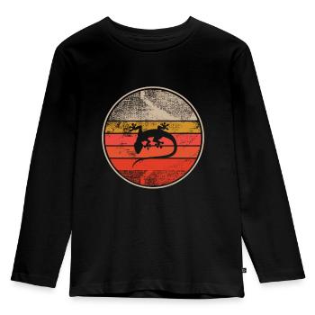 Gecko Lizard Reptiles Reptiles - Kids' Premium Longsleeve Shirt - black - Front - AI Model Kid Male (0cm)