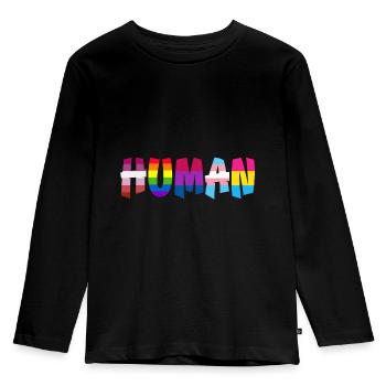 Mois de la fierté LGBT humaine Gay Bi Trans - T-shirt manches longues Premium Enfant - noir - Devant - AI Model Kid Male (0cm)
