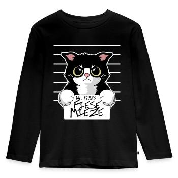 Fiese Mieze - Die böse Katze - Kinder Premium Bio Langarmshirt - Schwarz - Vorne - AI Model Kid Male (0cm)