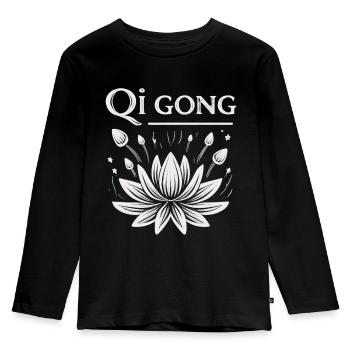 Meditation - Kinder Premium Bio Langarmshirt - Schwarz - Vorne - AI Model Kid Male (0cm)