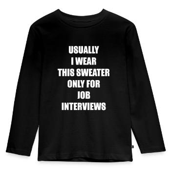 Funniest sweater in the world - dress humorously - Kids' Premium Longsleeve Shirt - black - Front - AI Model Kid Male (0cm)