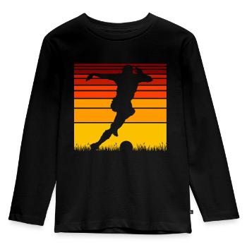 Joueurs de football - T-shirt manches longues Premium Enfant - noir - Devant - AI Model Kid Male (0cm)
