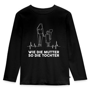 Wie Die Mutter So Die Tochter Mama Tochter - Kinder Premium Bio Langarmshirt - Schwarz - Vorne - AI Model Kid Male (0cm)